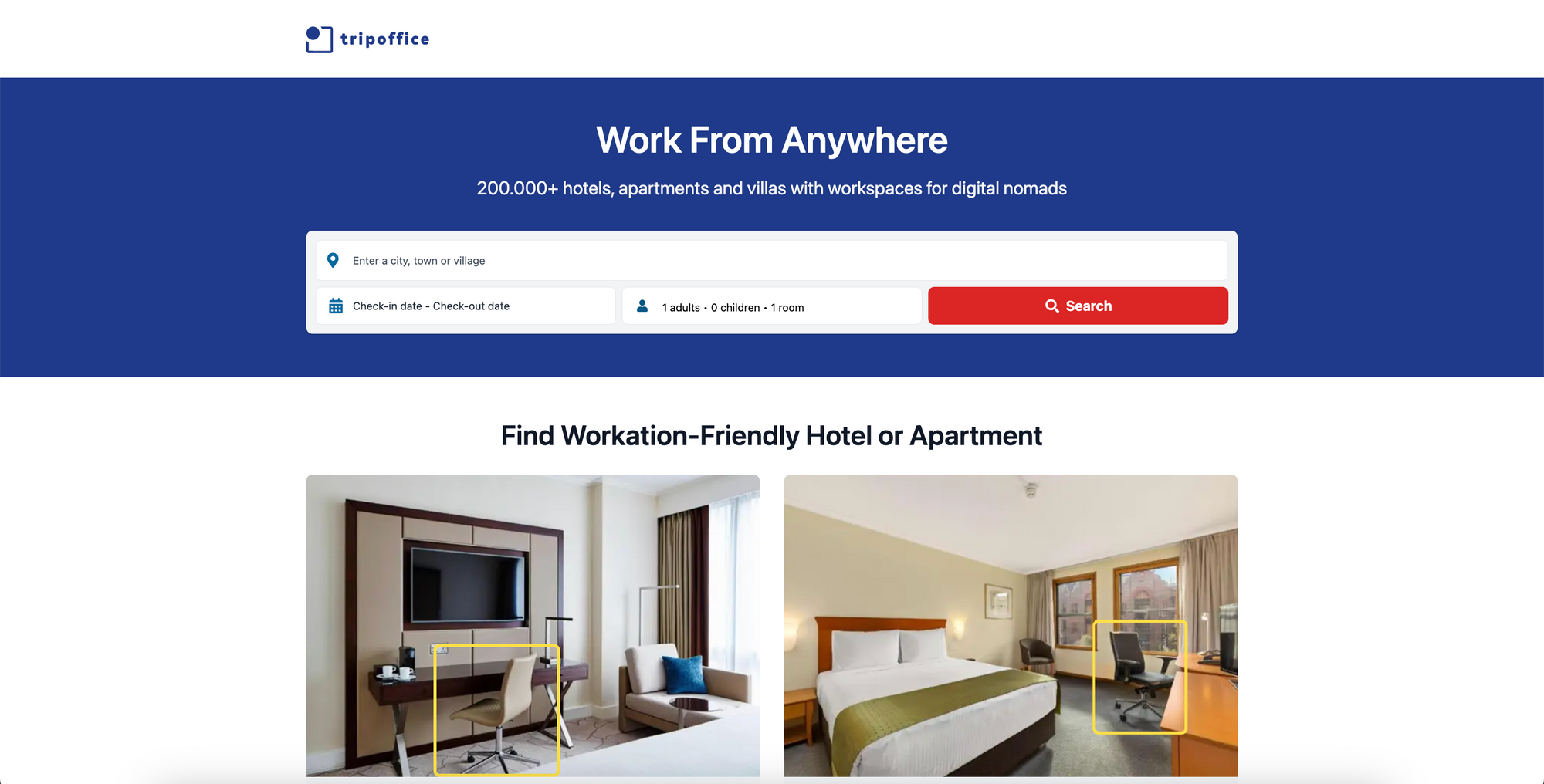 tripoffice, a rental site for digital nomads