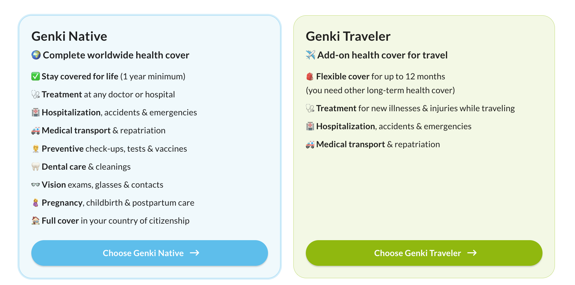 Genki Insurance Native versus Traveler